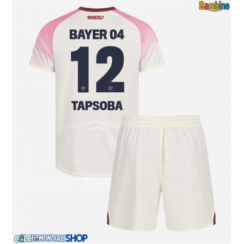 Maglie da calcio Bayer Leverkusen Edmond Tapsoba #12 Seconda Maglia Bambino 2025-26 Manica Corta + Pantaloni corti)